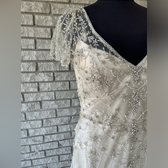 Maggie Sottero Haute Couture Tulle Beaded Jeweled Scallop Roaring 20’s Gown 12 - Picture 14 of 14